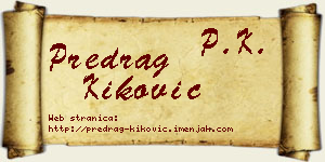 Predrag Kiković vizit kartica